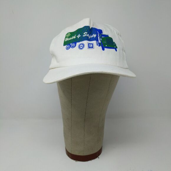 Vintage GM UAW Health & Safety Truck White Slideback Adjustable Hat Cap Men - Picture 2 of 11